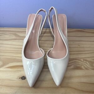 Olivia Miller Beige Pointed Toe Heels - Size 9